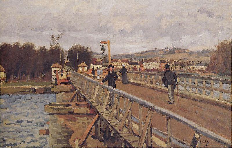 Footbridge at Argenteuil,, Alfred Sisley